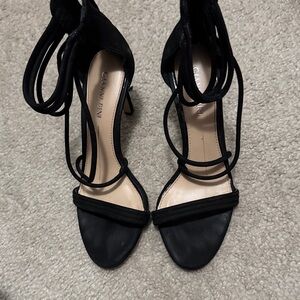 Gianni Bini Black Lace-Up Strappy High Heel Sandals